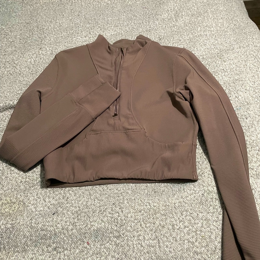 Light purple Zip Down Sweater